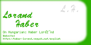 lorand haber business card